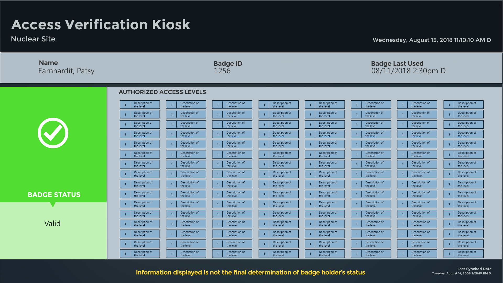 Kiosk Clear Message Access Granted