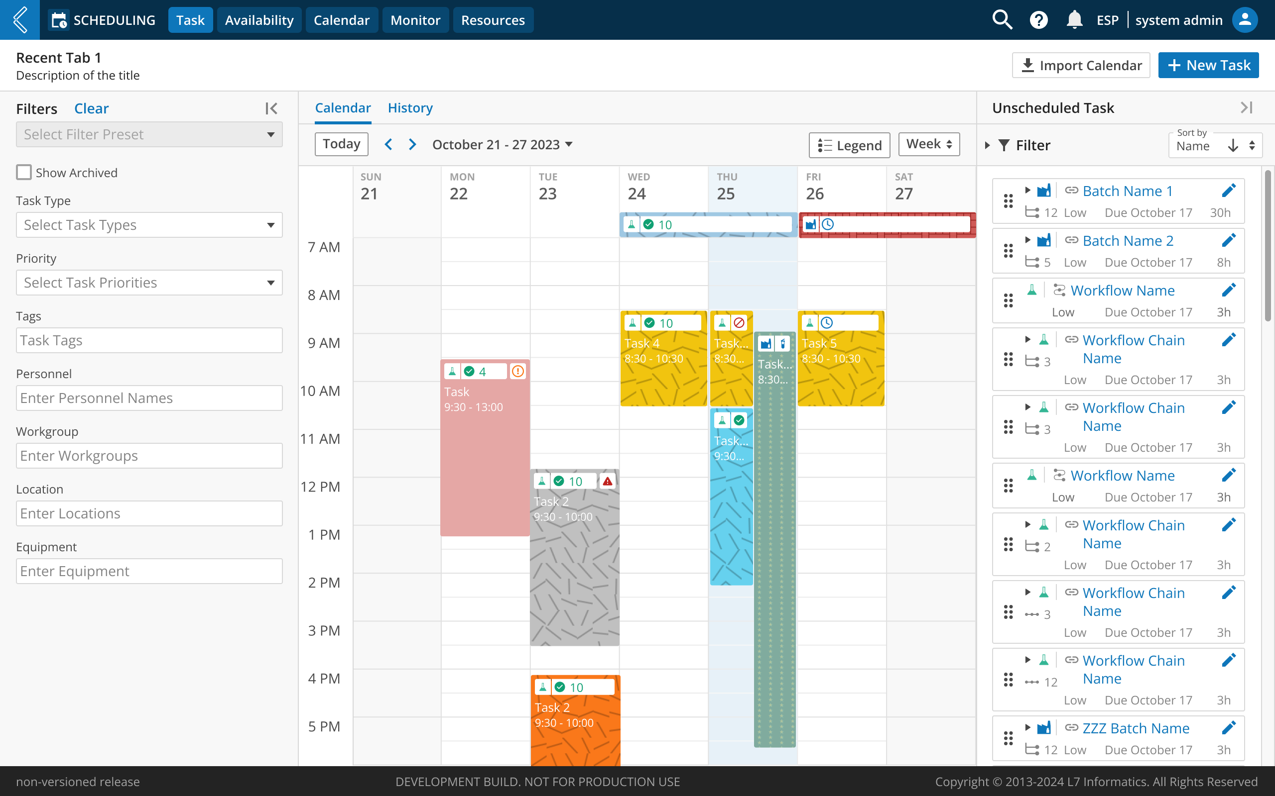 Scheduling Calendar View