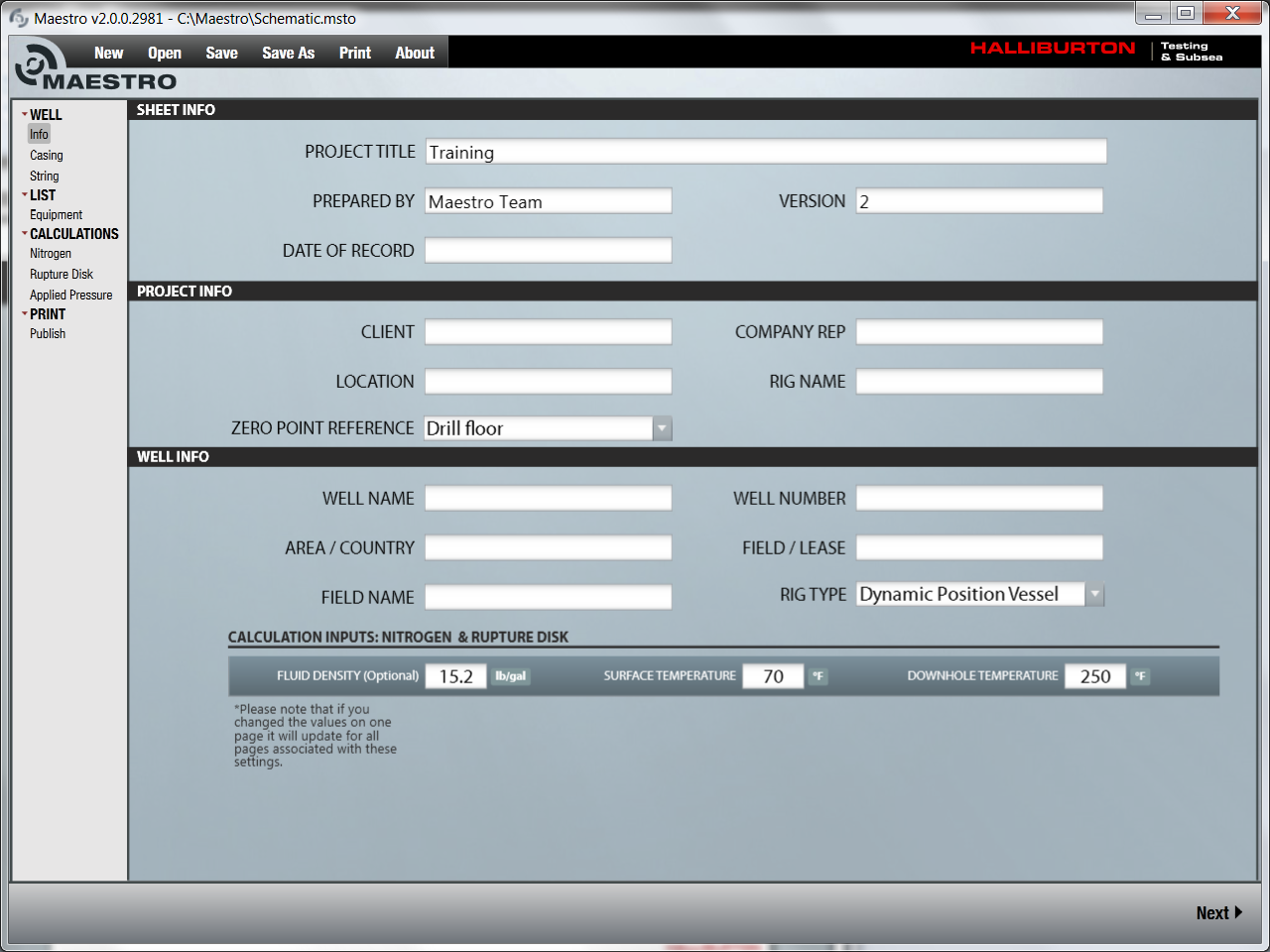 Tool building input fields